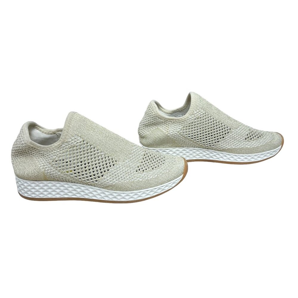 Urban Sport J Slides Tiger Platinum Metallic Knit sneaker women's size 6